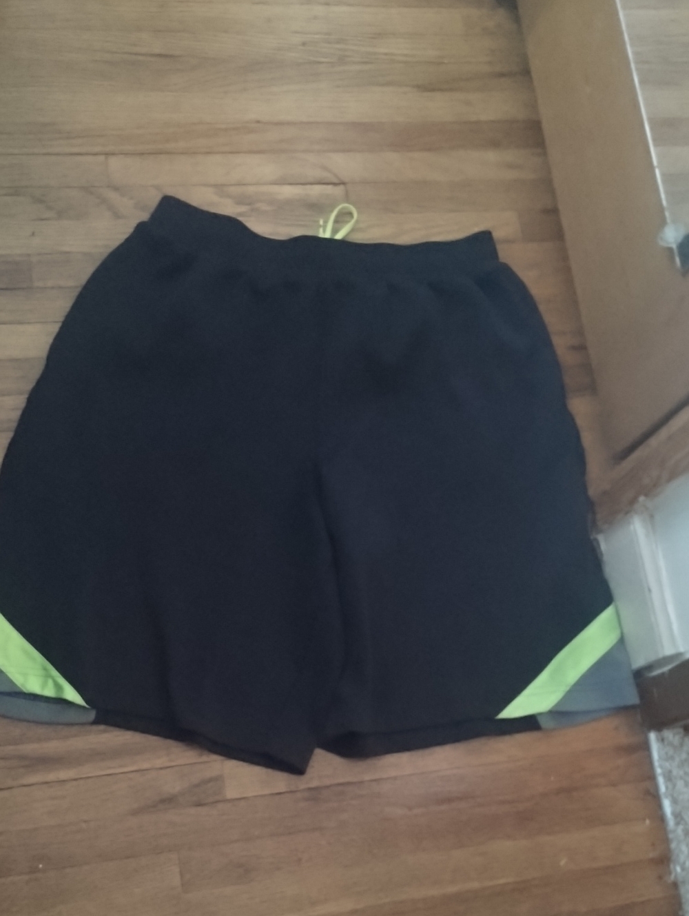 Under Armour Black Athletic Shorts with Lime Accents